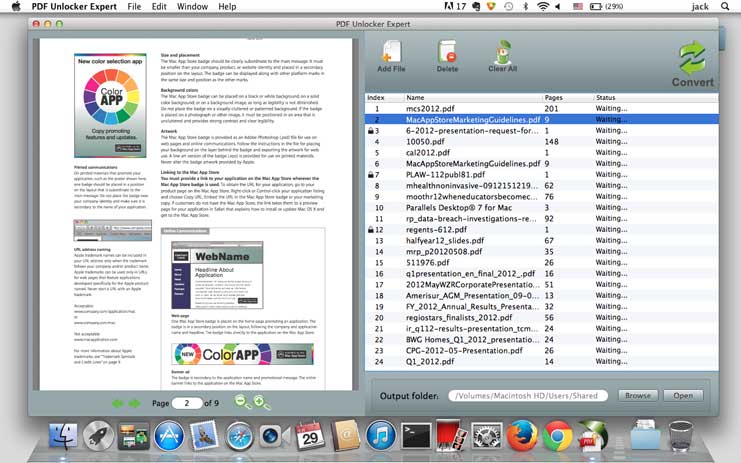 Step 1: add protected PDF files to PDF Unlocker for Mac Expert